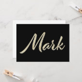 Mark Name white gold Handwriting Karte カード (正面/裏面インサイチュ)