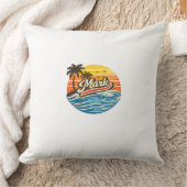 Mark Retro Sunset Name Design クッション (ブランケット)