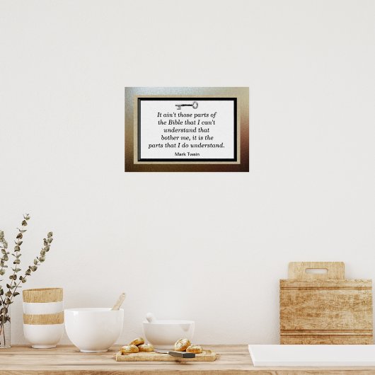 Mark Twain引用文 ポスター (キッチン)