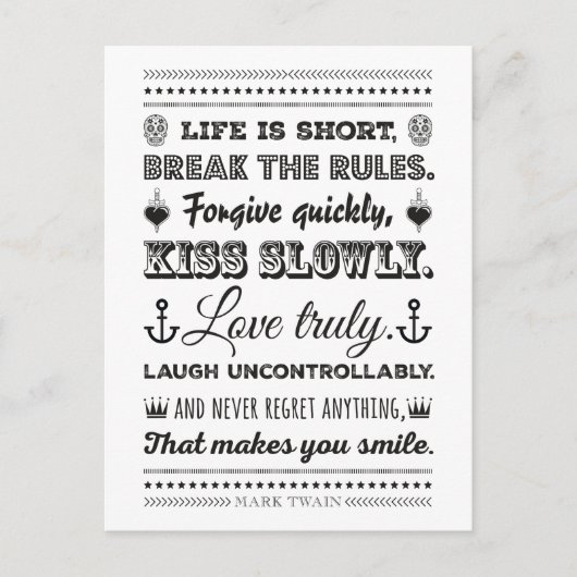 Mark Twain – ルールの解除 ポストカード (正面)