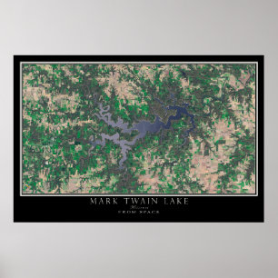 Mark Twain Lake Missouri衛星ポスターマップ ポスター