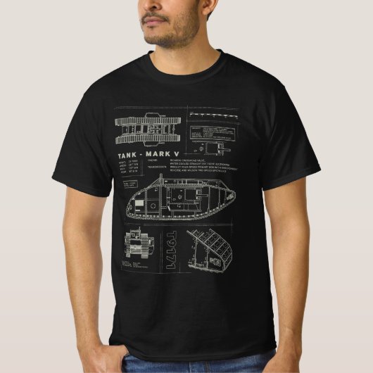 MARK V LANDSHIP - WW1 Tank  Tシャツ (正面)
