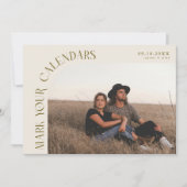Mark Your Calendars Cream Curved Frame Photo セーブザデート (正面)