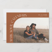 Mark Your Calendars Terracotta Curved Frame Photo セーブザデート (正面)