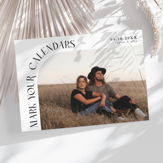 Mark Your Calendars White Curved Frame Photo セーブザデート