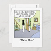 "Marker Moms" Funny Cartoon ポストカード (正面/裏面)