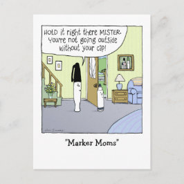 "Marker Moms" Funny Cartoon ポストカード