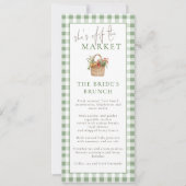 Market Brunch Gingham Bridal Shower Menu Card 招待状 (正面)