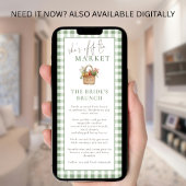 Market Brunch Gingham Bridal Shower Menu Card 招待状
