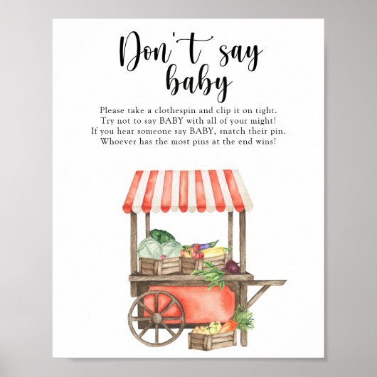 Market cart baby shower - Don't say baby Poster ポスター (正面)