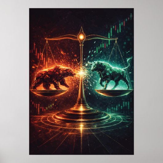 Market Equilibrium, Day Trading, Abstract Geometry ポスター (正面)