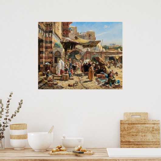 Market in Jaffa | Gustav Bauernfeind | ポスター (キッチン)