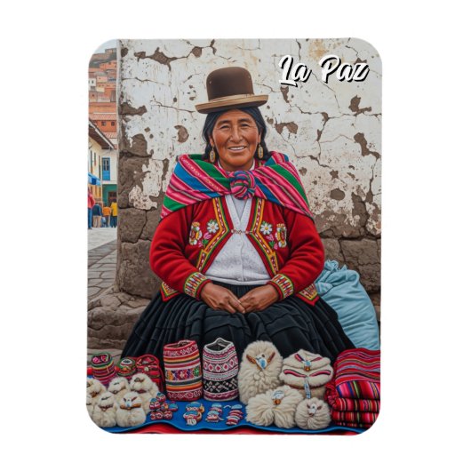 Market in La Paz Bolivia Travel マグネット (縦)