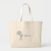Market Tote Blue Hydrangea Personalized Bag ラージトートバッグ (正面)