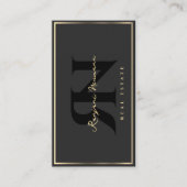 Marketing Professional Black Faux Gold Frame 名刺 (正面)