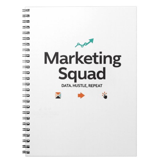 Marketing Squad – Data. Hustle. Repeat. ノートブック (正面)