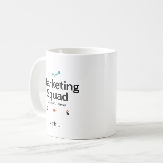 Marketing Squad Personalized Name コーヒーマグカップ (正面左)