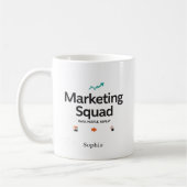 Marketing Squad Personalized Name コーヒーマグカップ (左)