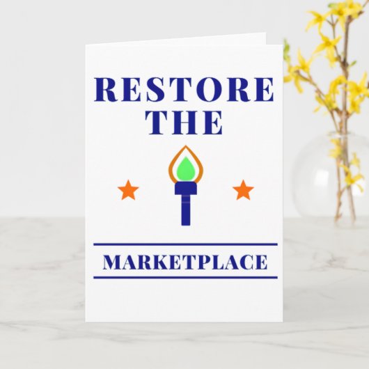 Marketplace of Ideas Free Speech Torch カード (黄色い花)