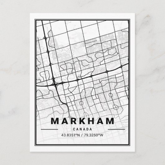 Markham Ontario Canadaトラベルシティマップポスター ポストカード (正面)