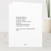 Marla Kay Mangan Computer Sketch Ink Wash 2  カード (裏面)