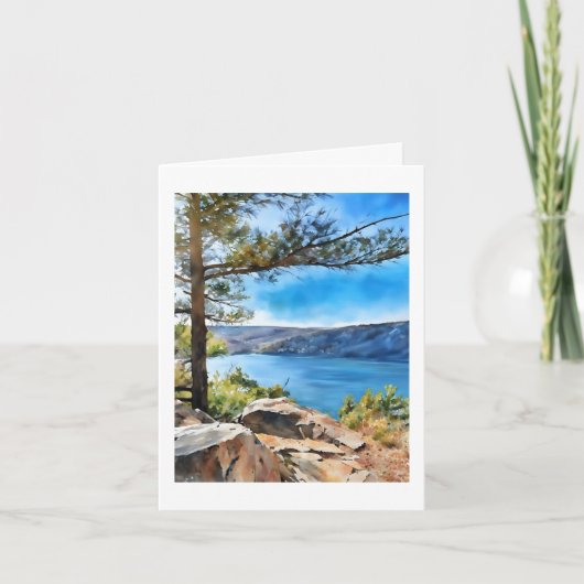 Marla's Devil's Lake Computer Watercolor Painting  カード (正面)