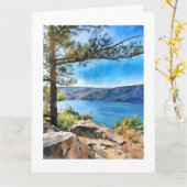 Marla's Devil's Lake Computer Watercolor Painting  カード (黄色い花)