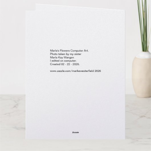 Marla's Flowers .... card   カード (裏面)