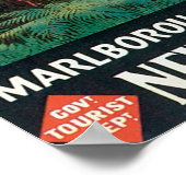 Marlborough Sounds，ニュージーランド旅行ポスター ポスター (角)