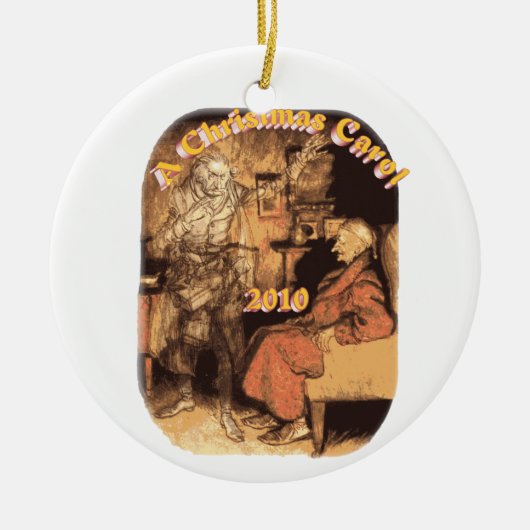 MarleyおよびScrooge 2010の円形のオーナメント セラミックオーナメント (正面)