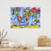 Marley Ungaro's "THIS WORLD..." children's map ポスター (キッチン)