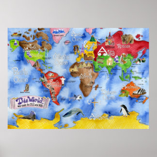 Marley Ungaro's "THIS WORLD..." children's map ポスター
