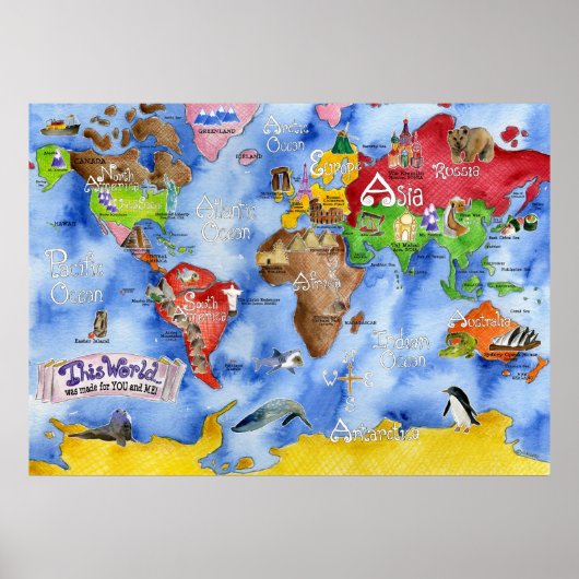 Marley Ungaro's "THIS WORLD..." children's map ポスター (正面)