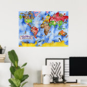 Marley Ungaro's "THIS WORLD..." children's map ポスター (ホームオフィス)