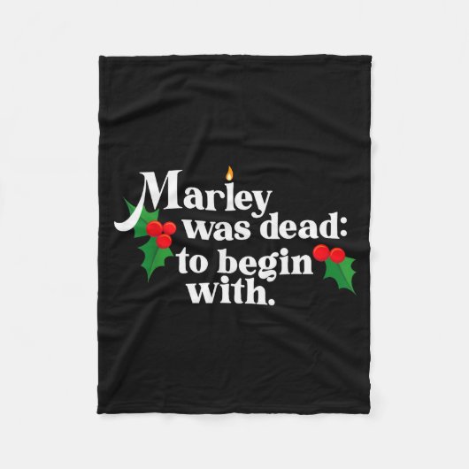 Marley Was Dead_ To Begin With Charles Ens Christm フリースブランケット (正面)