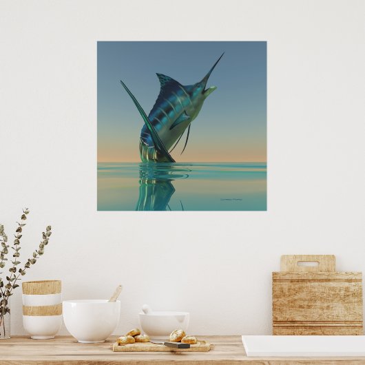 Marlin Sport Fish Print ポスター (キッチン)