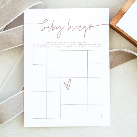 MARLOほこりっぽいバラボホベイビーシャワービンゴゲームカード 招待状