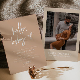 MARLOボヘモダンミアン地球トーン赤ちゃんシャワー 招待状