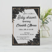 MARLOミニマモダンリストブラック&ホワイトベビーシャワー 招待状 (スタンド正面)