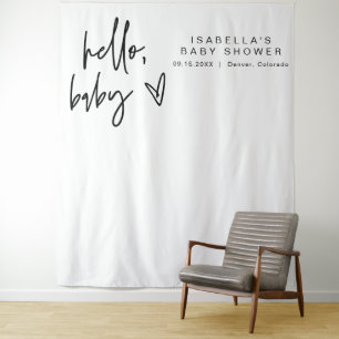MARLO はっきりした Helloコンテンポラリー Baby Shower Tapestry タペストリー