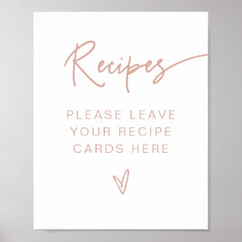 MARLO ボーホー ブラッシュ ピンク ブライダル シャワー レシピ ポスター