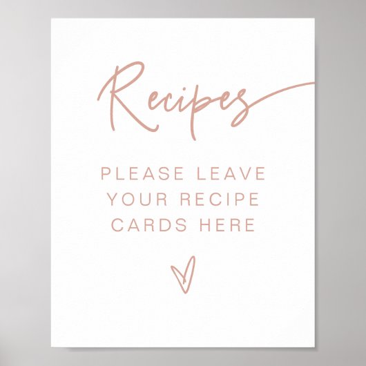 MARLO ボーホー ブラッシュ ピンク ブライダル シャワー レシピ ポスター (正面)