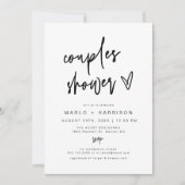 MARLO モダン ボーホー ボールド ハート カップルシャワー 招待状 (正面)