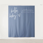 MARLO モダン Bohoハローベビーブルーベビーシャワー タペストリー (正面)