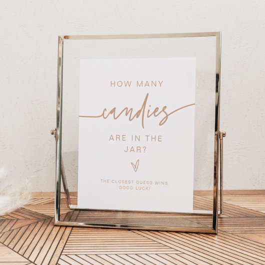 MARLO Beigeキャンディーの赤ちゃんシャワーゲームの数 ポスター