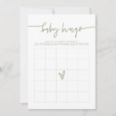 MARLO Bohoオリーブグリーン赤ちゃんシャワービンゴゲーム 招待状 (正面)