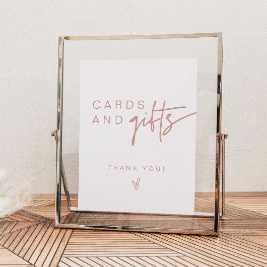 MARLO Boho赤面ピンクカード&ギフトサイン ポスター