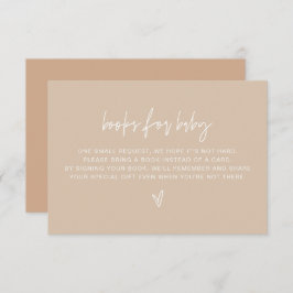 MARLO Boho Beige Books for Baby Shower Game Card 招待状
