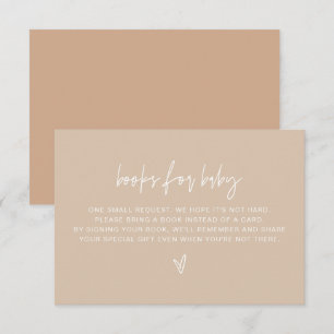 MARLO Boho Beige Books for Baby Shower Game Card 招待状