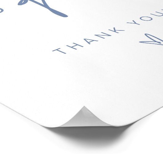 MARLO Boho Dustyブルーカード&ギフトサイン ポスター (角)